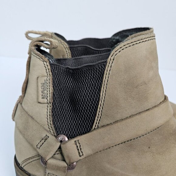 Teva De La Vina Dos Chelsea Taupe/Tan Waterproof Leather Ankle Boot 7.5 - Picture 2 of 10